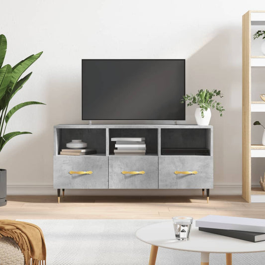 TV-Schrank Betongrau 102x36x50 cm Holzwerkstoff - Pazzar.ch