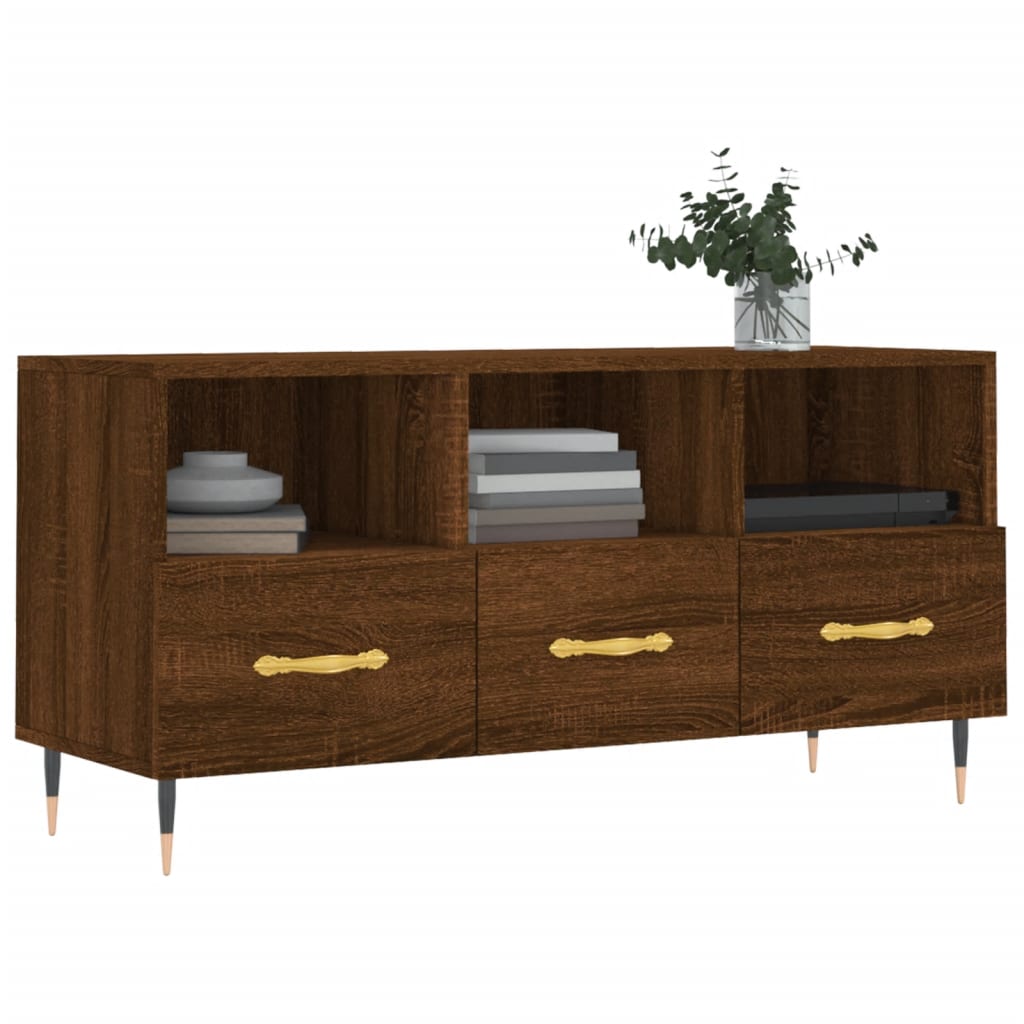 TV-Schrank Braun Eichen-Optik 102x36x50 cm Holzwerkstoff - Pazzar.ch