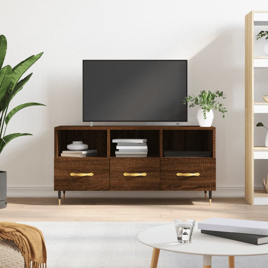 TV-Schrank Braun Eichen-Optik 102x36x50 cm Holzwerkstoff - Pazzar.ch