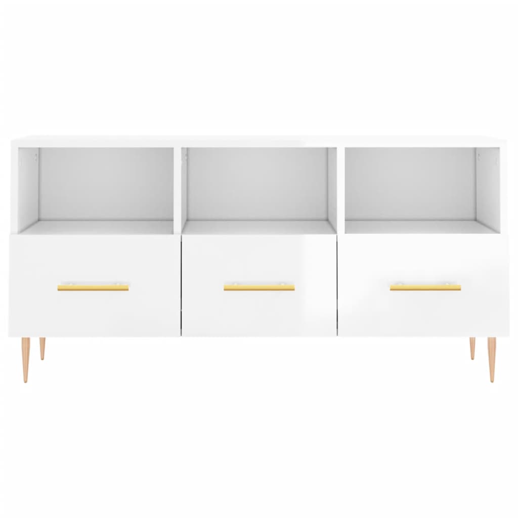 TV-Schrank Hochglanz-Weiß 102x36x50 cm Holzwerkstoff - Pazzar.ch