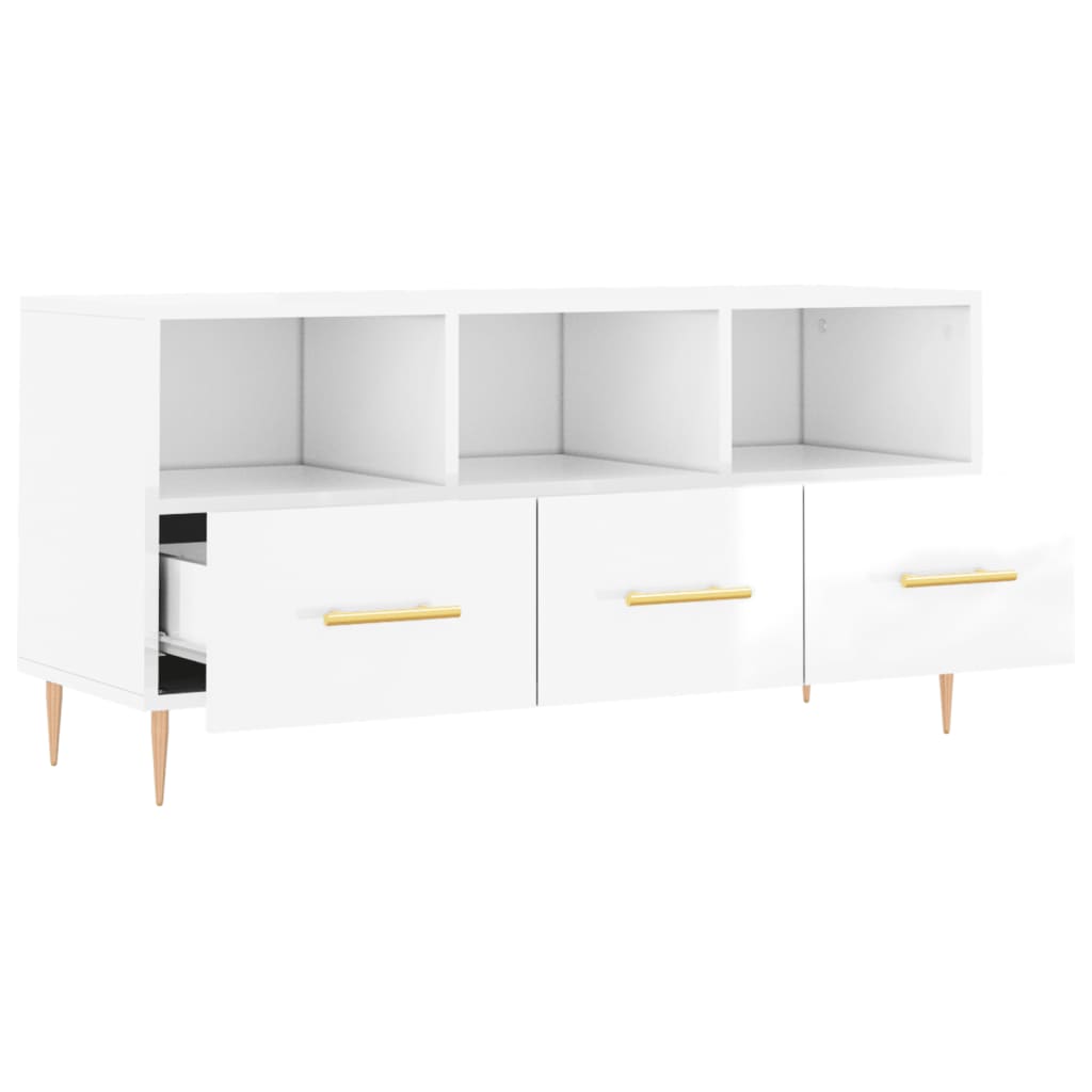 TV-Schrank Hochglanz-Weiß 102x36x50 cm Holzwerkstoff - Pazzar.ch