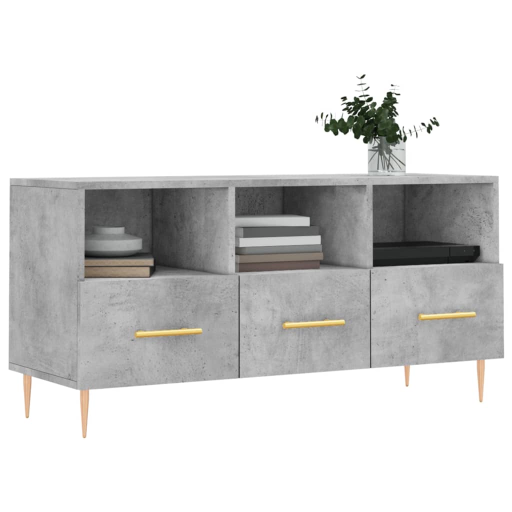 TV-Schrank Betongrau 102x36x50 cm Holzwerkstoff - Pazzar.ch