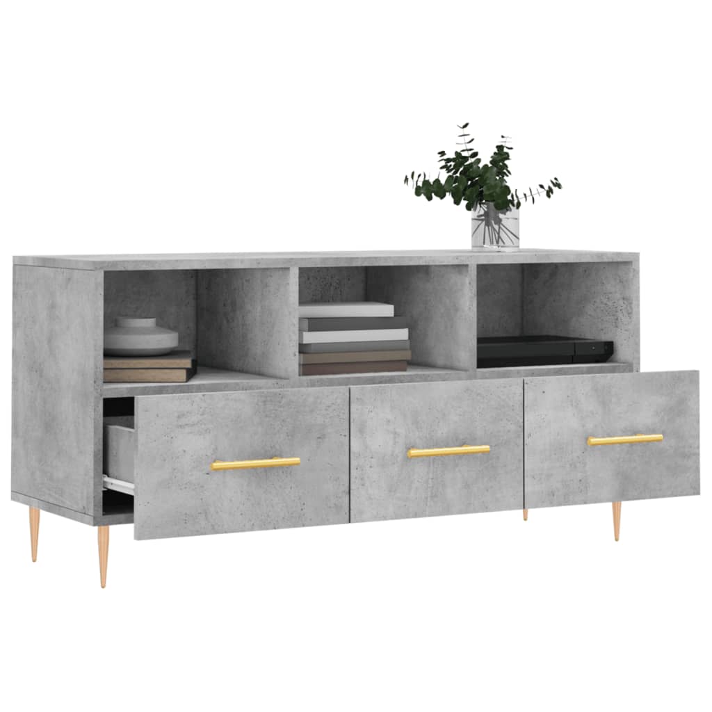 TV-Schrank Betongrau 102x36x50 cm Holzwerkstoff - Pazzar.ch