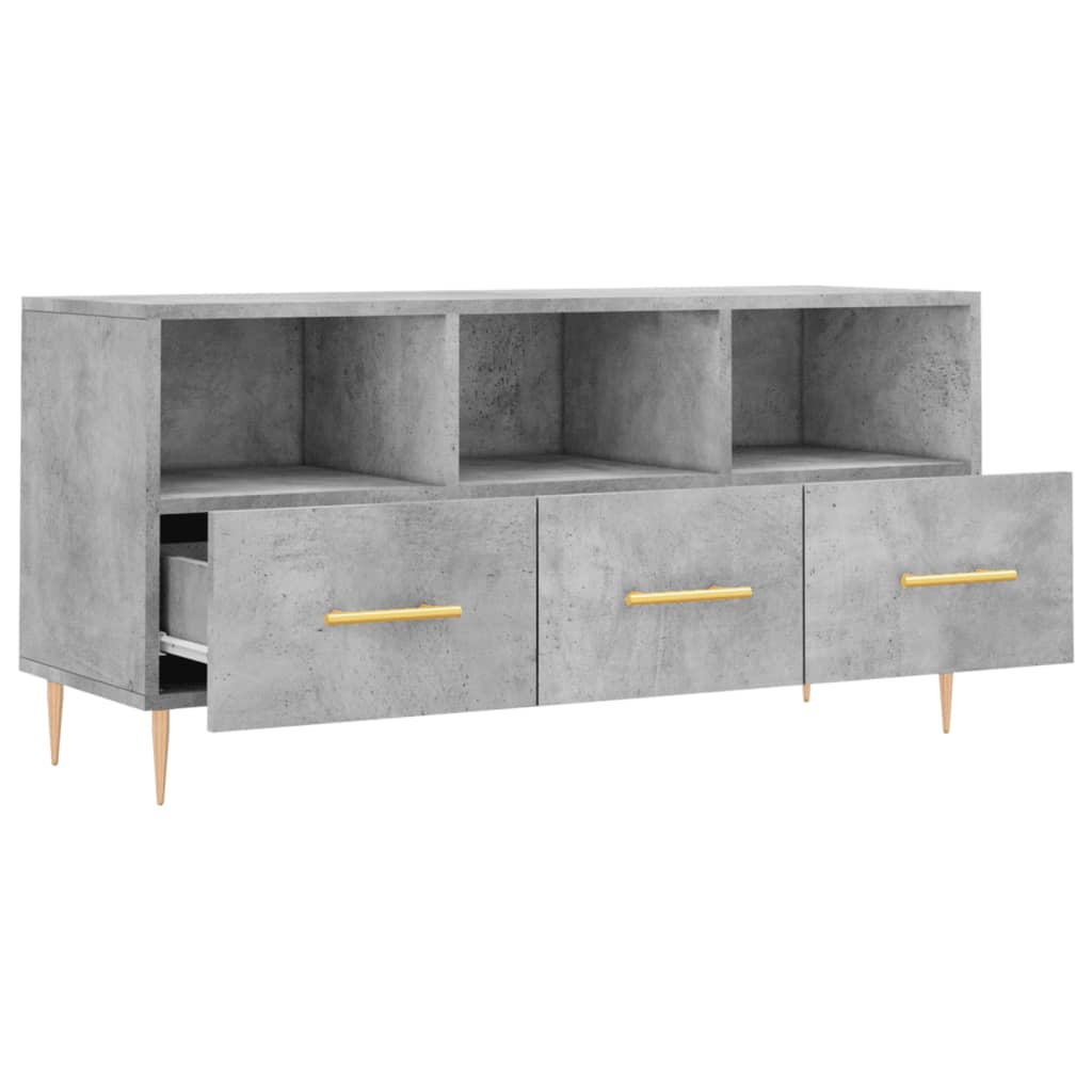 TV-Schrank Betongrau 102x36x50 cm Holzwerkstoff - Pazzar.ch
