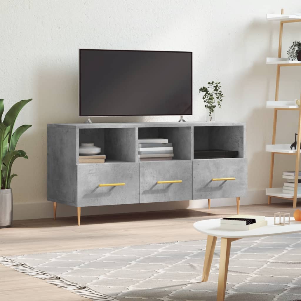 TV-Schrank Betongrau 102x36x50 cm Holzwerkstoff - Pazzar.ch