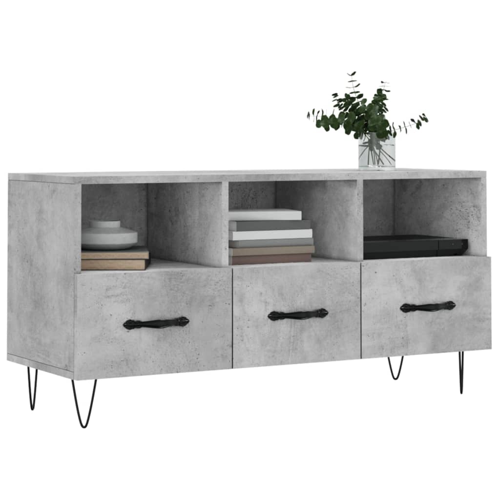 TV-Schrank Betongrau 102x36x50 cm Holzwerkstoff - Pazzar.ch