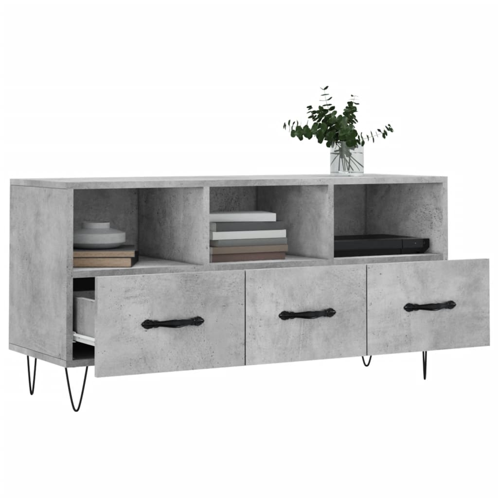 TV-Schrank Betongrau 102x36x50 cm Holzwerkstoff - Pazzar.ch