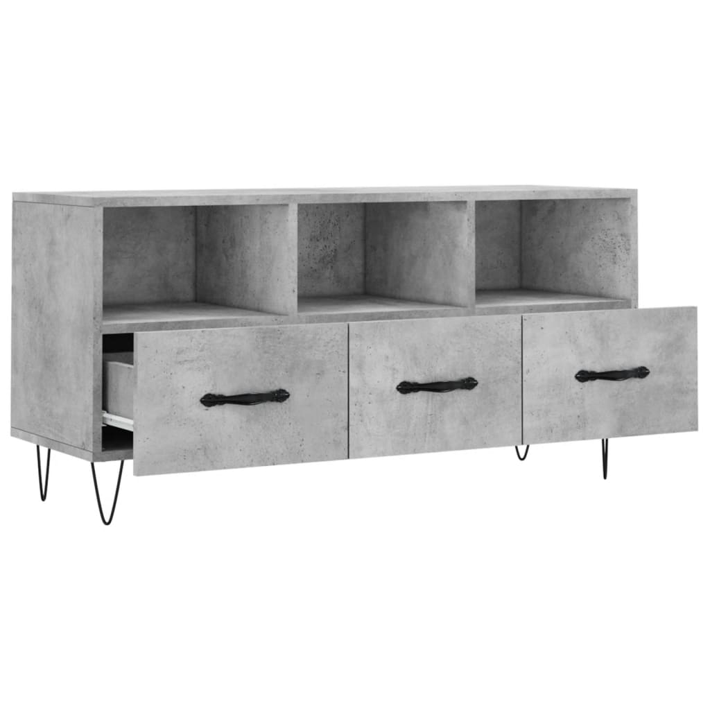 TV-Schrank Betongrau 102x36x50 cm Holzwerkstoff - Pazzar.ch