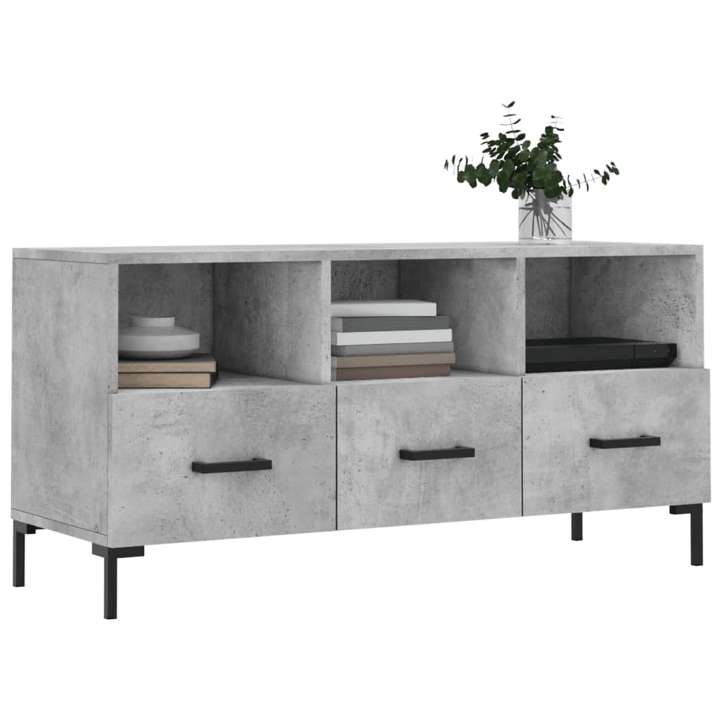 TV-Schrank Betongrau 102x36x50 cm Holzwerkstoff - Pazzar.ch
