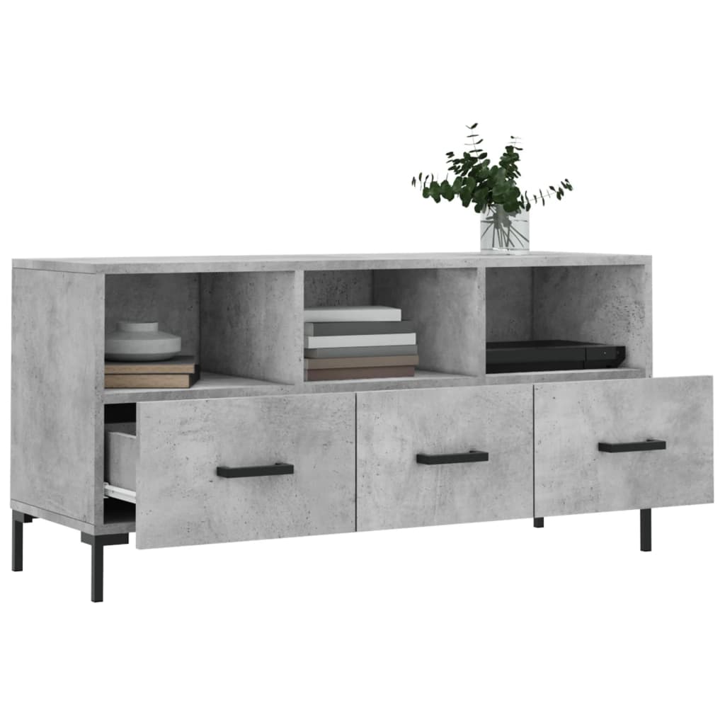 TV-Schrank Betongrau 102x36x50 cm Holzwerkstoff - Pazzar.ch