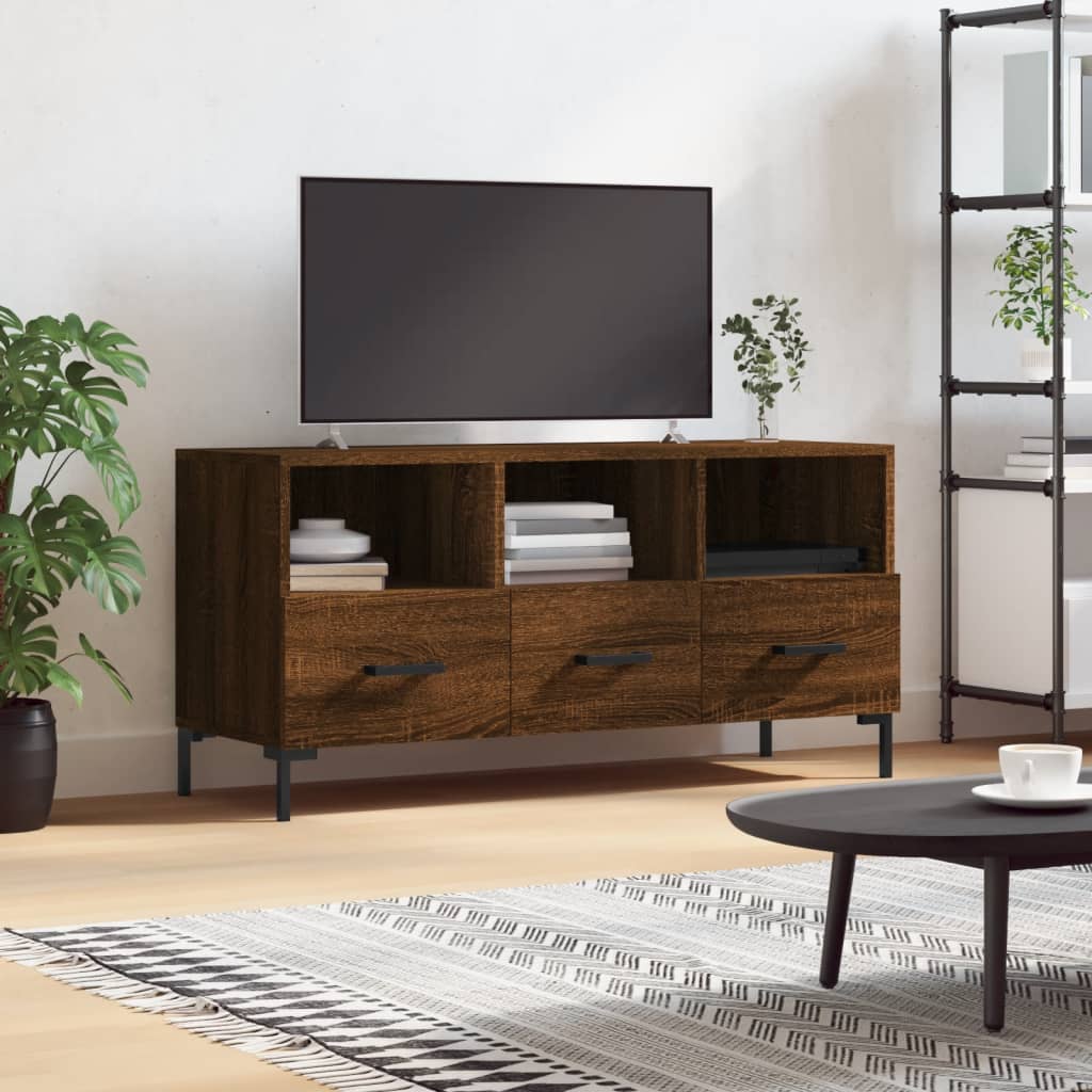 TV-Schrank Braun Eichen-Optik 102x36x50 cm Holzwerkstoff - Pazzar.ch