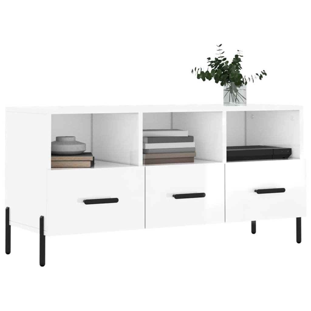 TV-Schrank Hochglanz-Weiß 102x36x50 cm Holzwerkstoff - Pazzar.ch