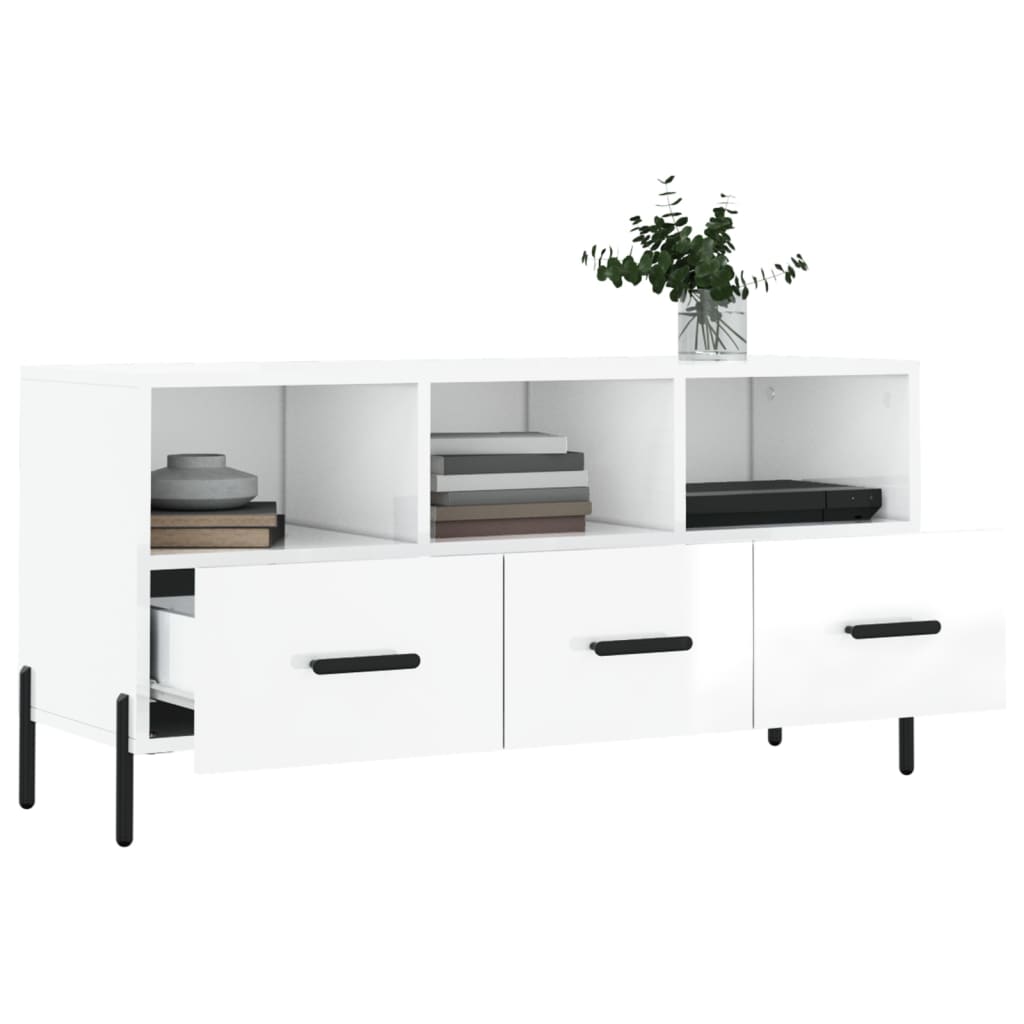 TV-Schrank Hochglanz-Weiß 102x36x50 cm Holzwerkstoff - Pazzar.ch