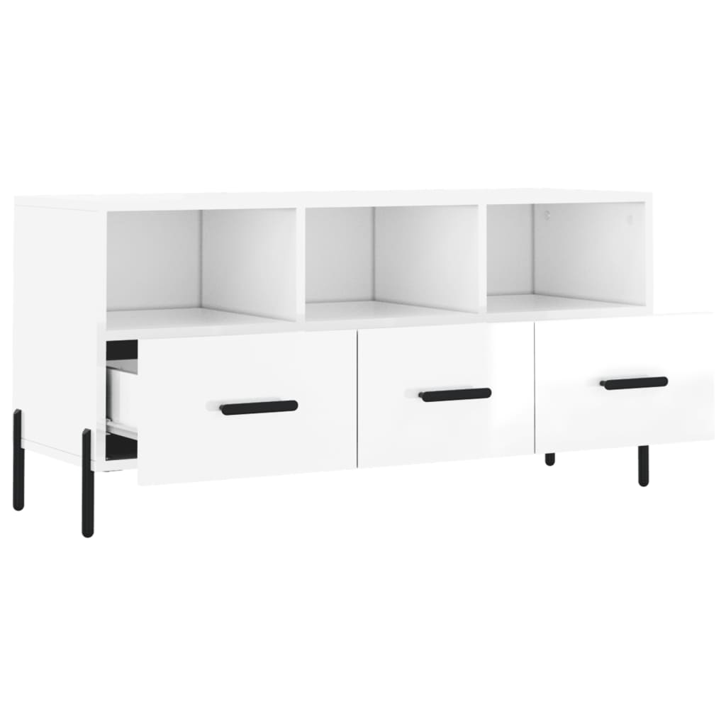 TV-Schrank Hochglanz-Weiß 102x36x50 cm Holzwerkstoff - Pazzar.ch