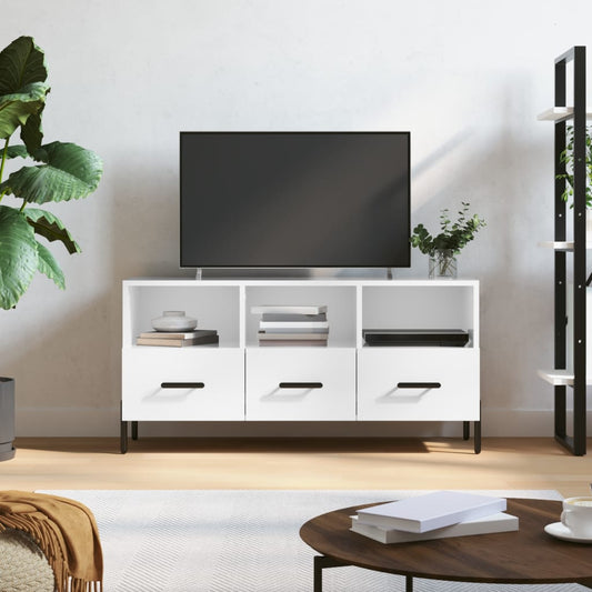 TV-Schrank Hochglanz-Weiß 102x36x50 cm Holzwerkstoff - Pazzar.ch