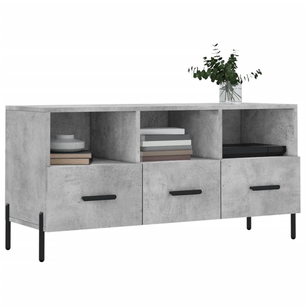 TV-Schrank Betongrau 102x36x50 cm Holzwerkstoff - Pazzar.ch