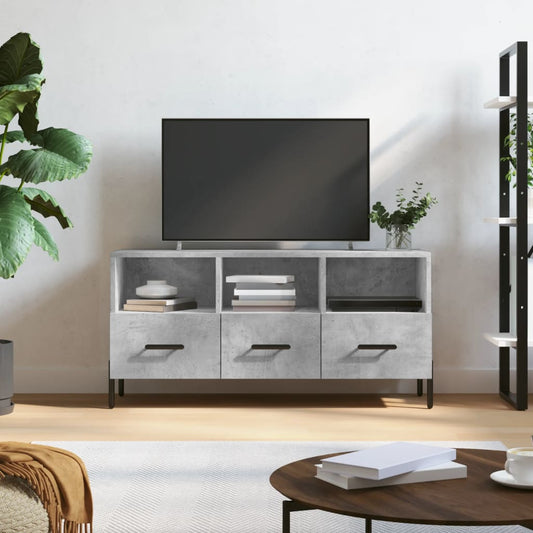 TV-Schrank Betongrau 102x36x50 cm Holzwerkstoff - Pazzar.ch