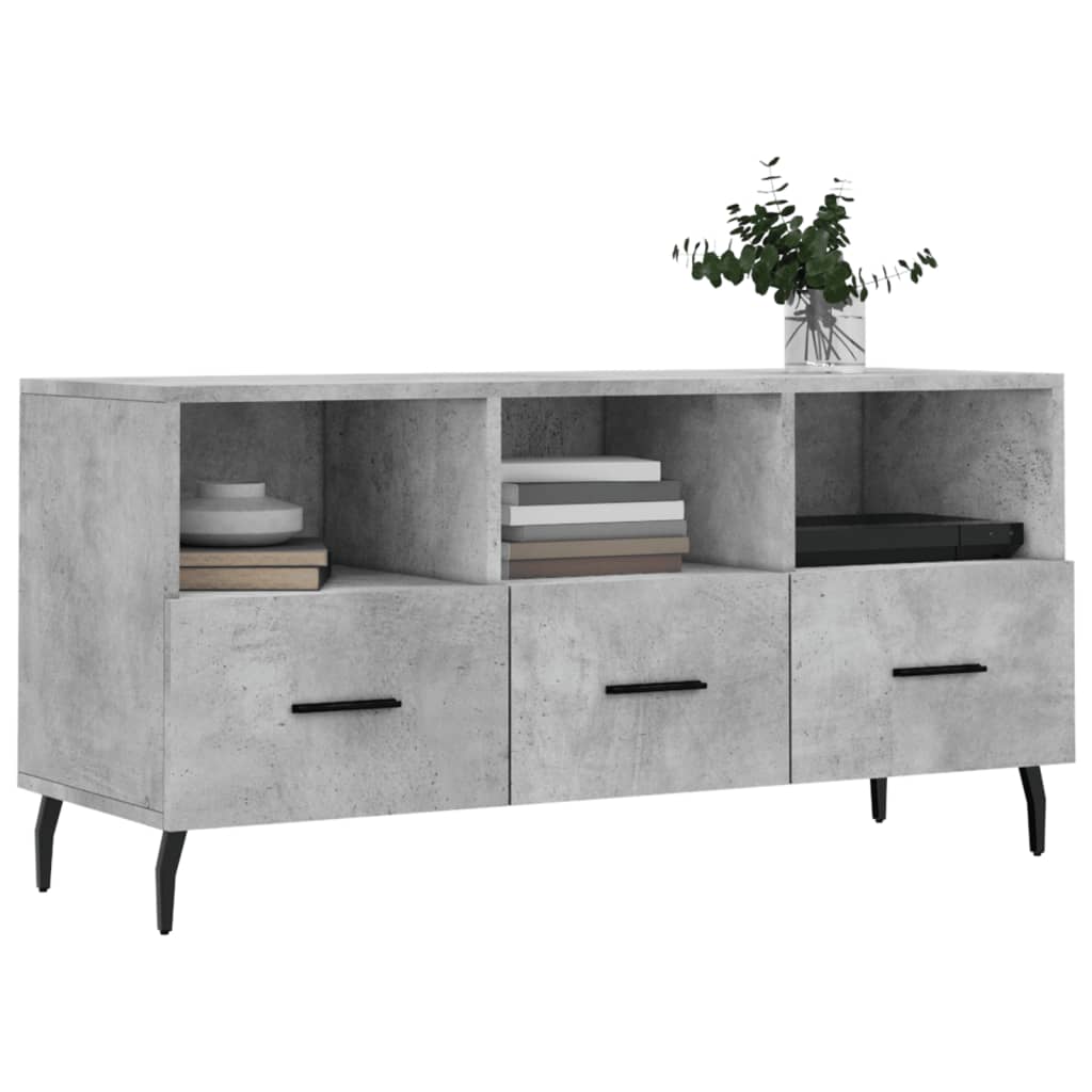 TV-Schrank Betongrau 102x36x50 cm Holzwerkstoff - Pazzar.ch