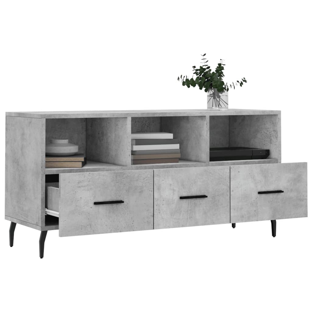 TV-Schrank Betongrau 102x36x50 cm Holzwerkstoff - Pazzar.ch