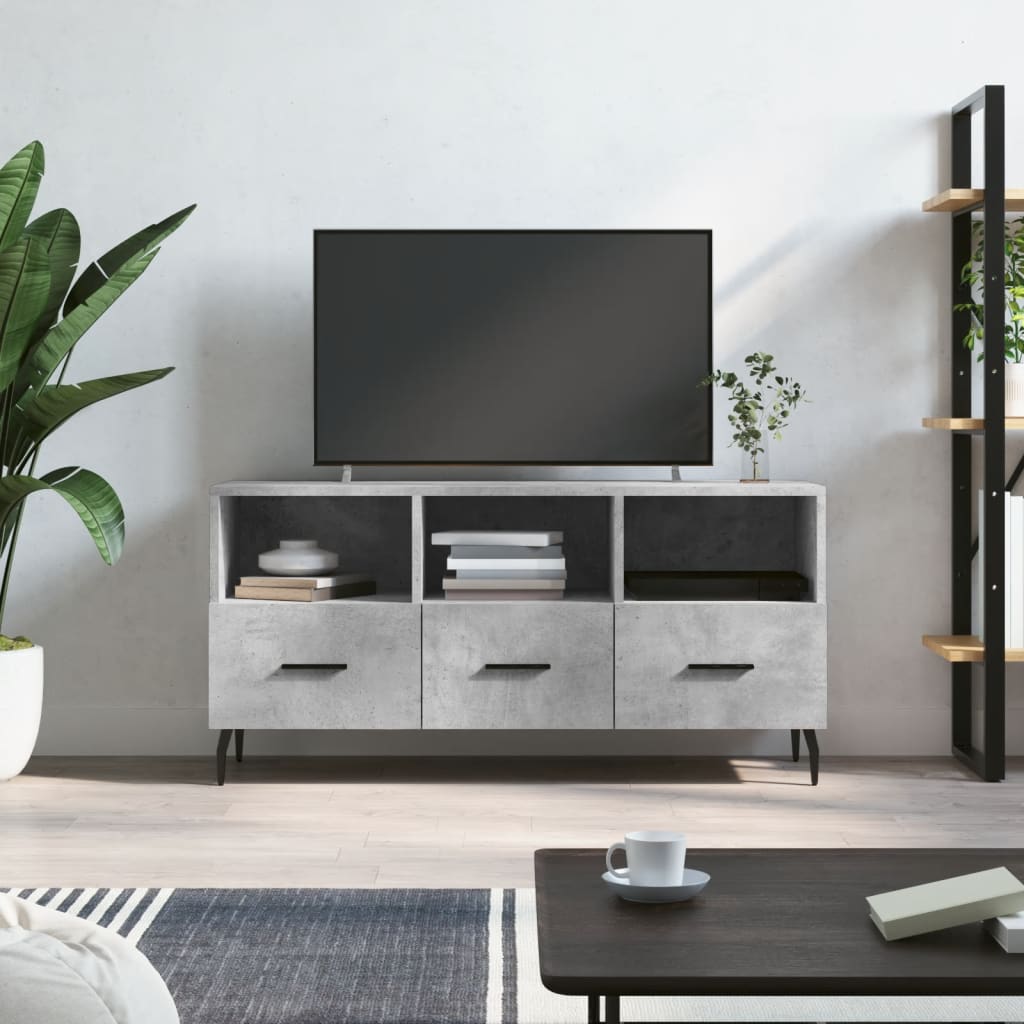 TV-Schrank Betongrau 102x36x50 cm Holzwerkstoff - Pazzar.ch