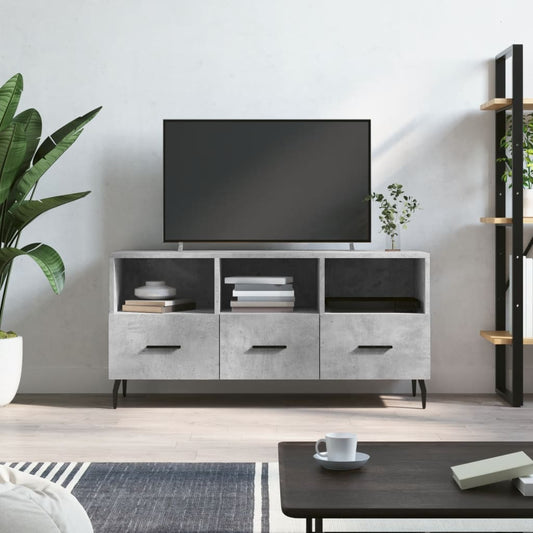 TV-Schrank Betongrau 102x36x50 cm Holzwerkstoff - Pazzar.ch