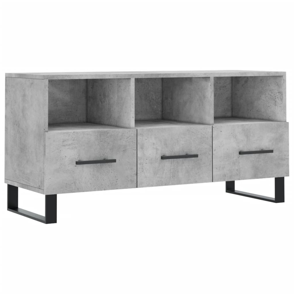 TV-Schrank Betongrau 102x36x50 cm Holzwerkstoff - Pazzar.ch