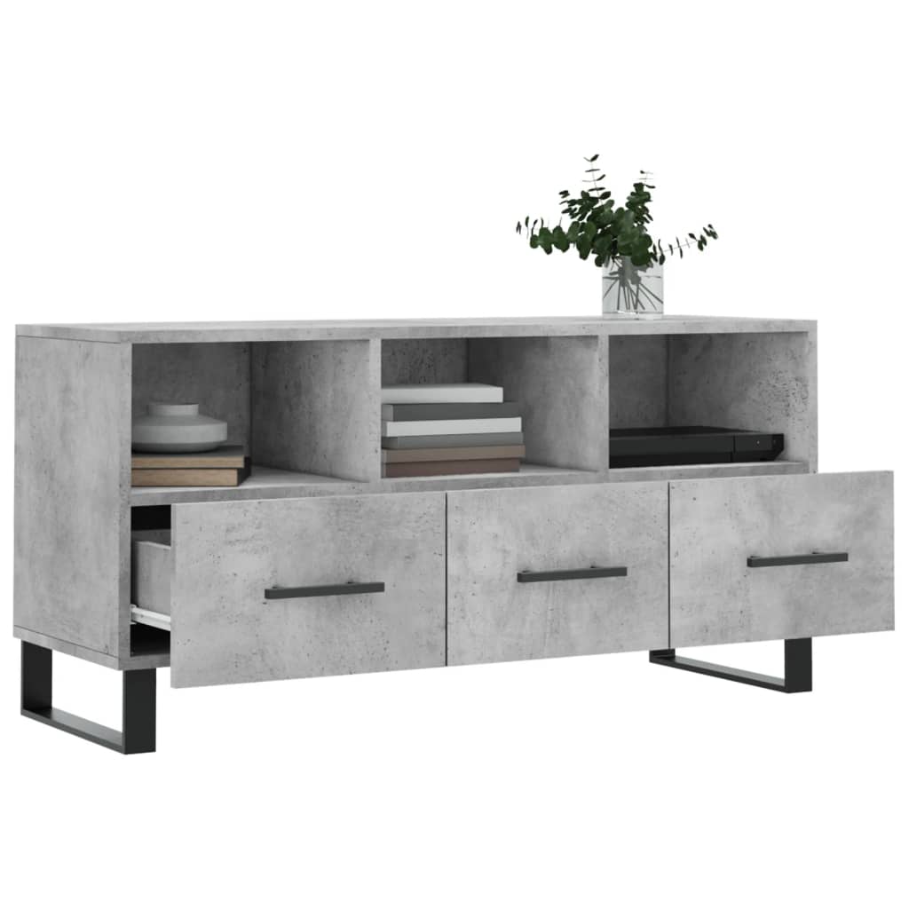 TV-Schrank Betongrau 102x36x50 cm Holzwerkstoff - Pazzar.ch