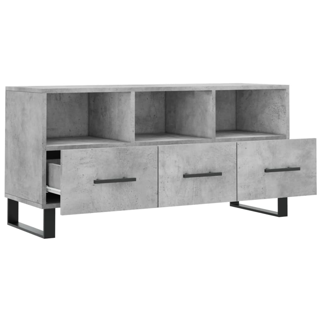TV-Schrank Betongrau 102x36x50 cm Holzwerkstoff - Pazzar.ch