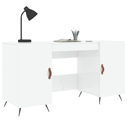 Schreibtisch Hochglanz-Weiß 140x50x75 cm Holzwerkstoff - Pazzar.ch