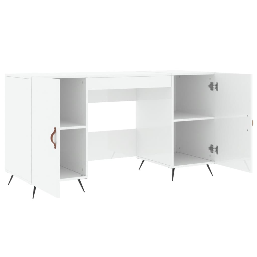Schreibtisch Hochglanz-Weiß 140x50x75 cm Holzwerkstoff - Pazzar.ch