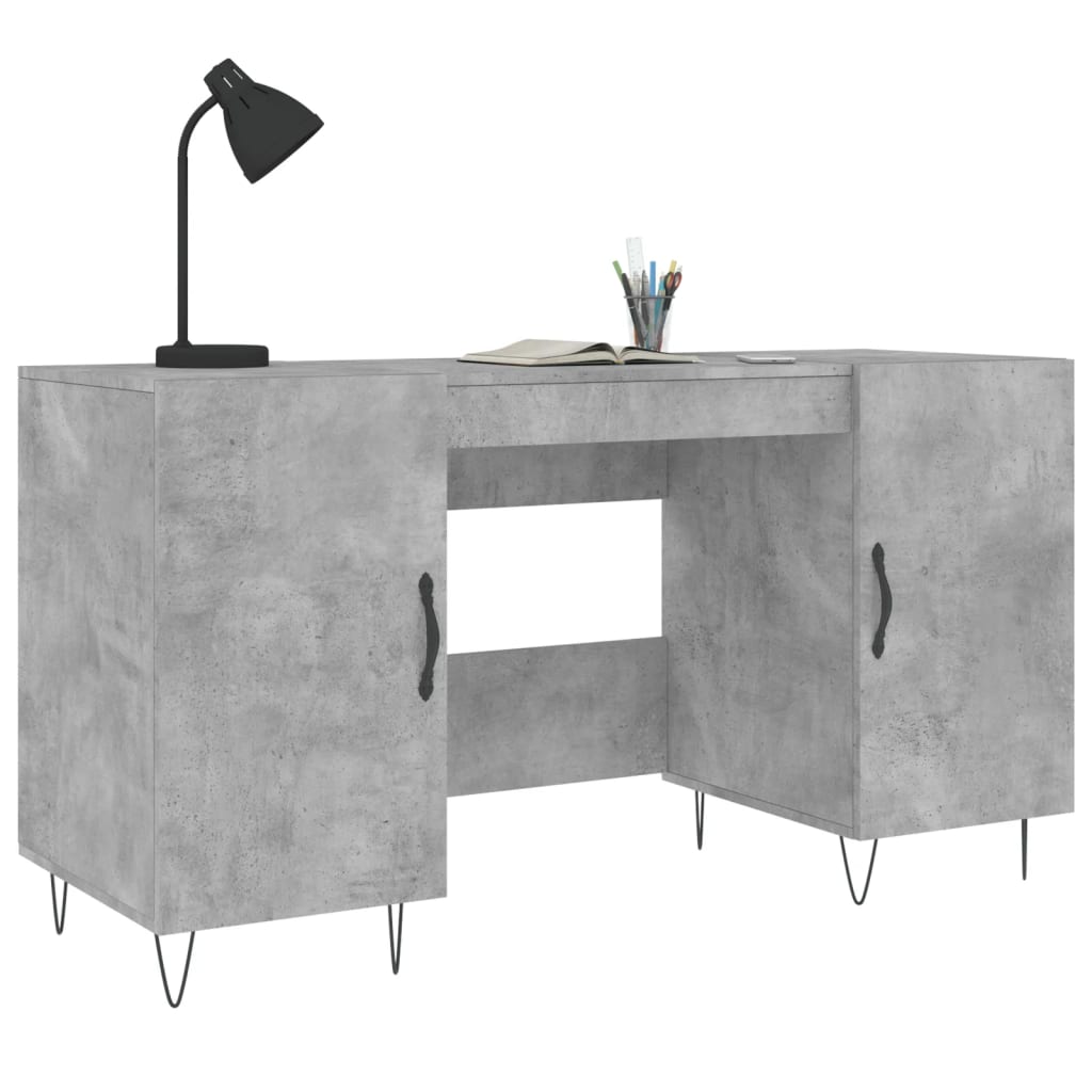 Schreibtisch Betongrau 140x50x75 cm Holzwerkstoff - Pazzar.ch