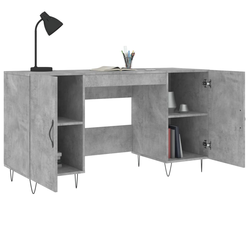 Schreibtisch Betongrau 140x50x75 cm Holzwerkstoff - Pazzar.ch