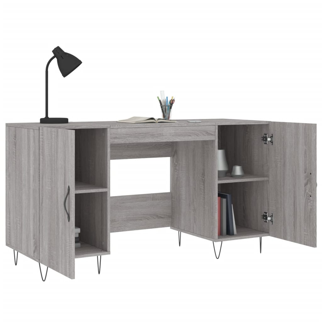 Schreibtisch Grau Sonoma 140x50x75 cm Holzwerkstoff - Pazzar.ch