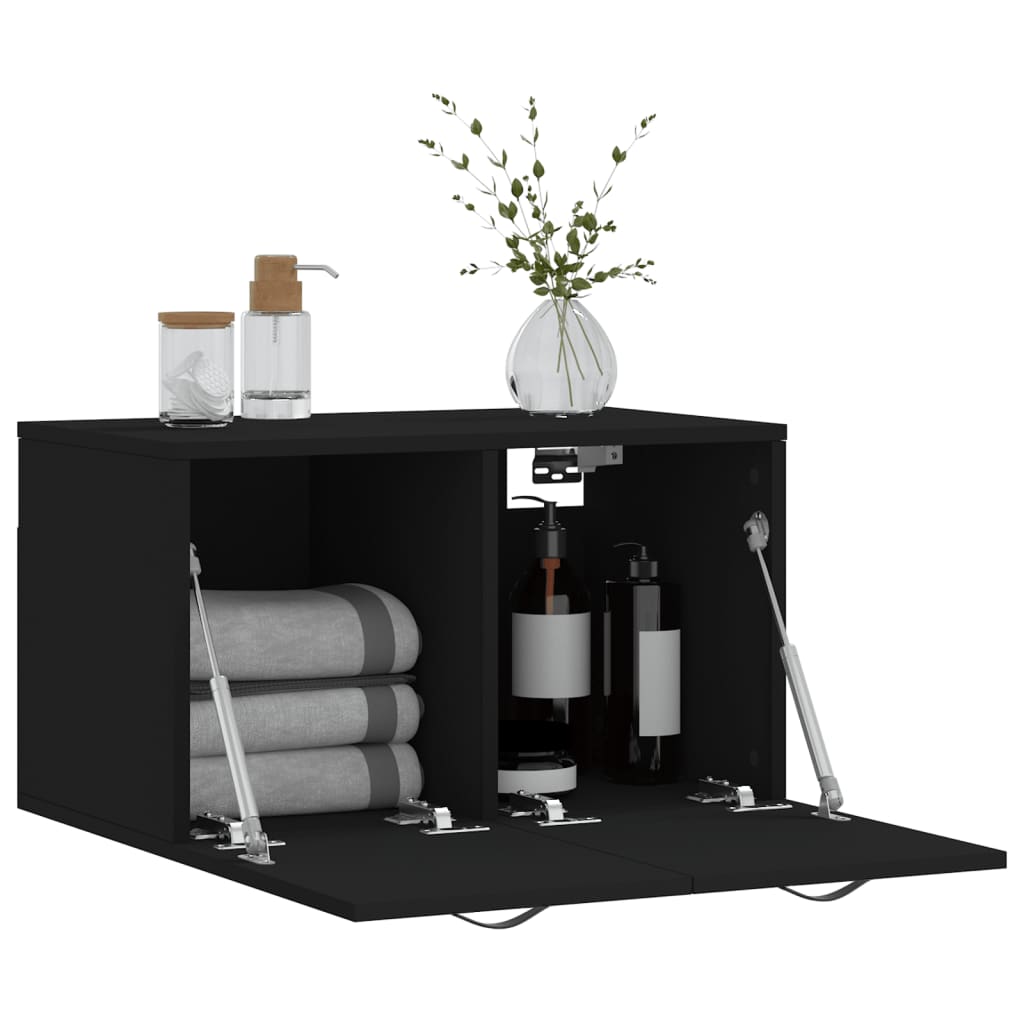 Wandschrank Schwarz 60x36,5x35 cm Holzwerkstoff - Pazzar.ch