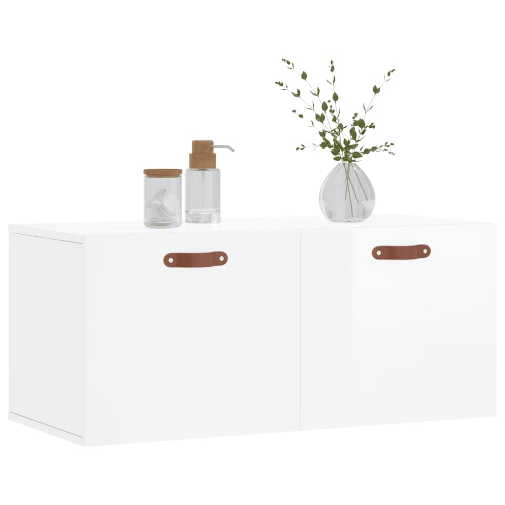 Wandschrank Hochglanz-Weiß 80x36,5x35 cm Holzwerkstoff - Pazzar.ch