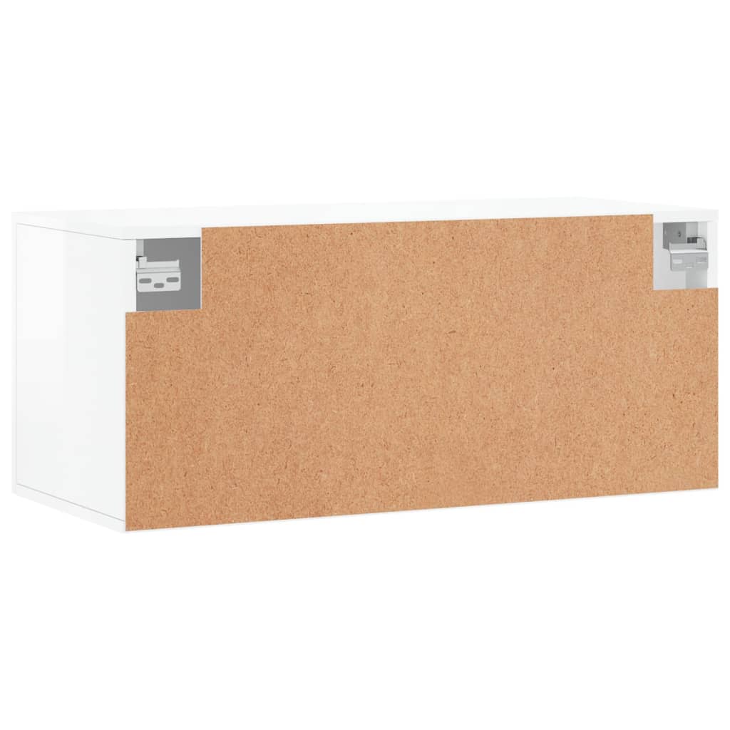 Wandschrank Hochglanz-Weiß 80x36,5x35 cm Holzwerkstoff - Pazzar.ch