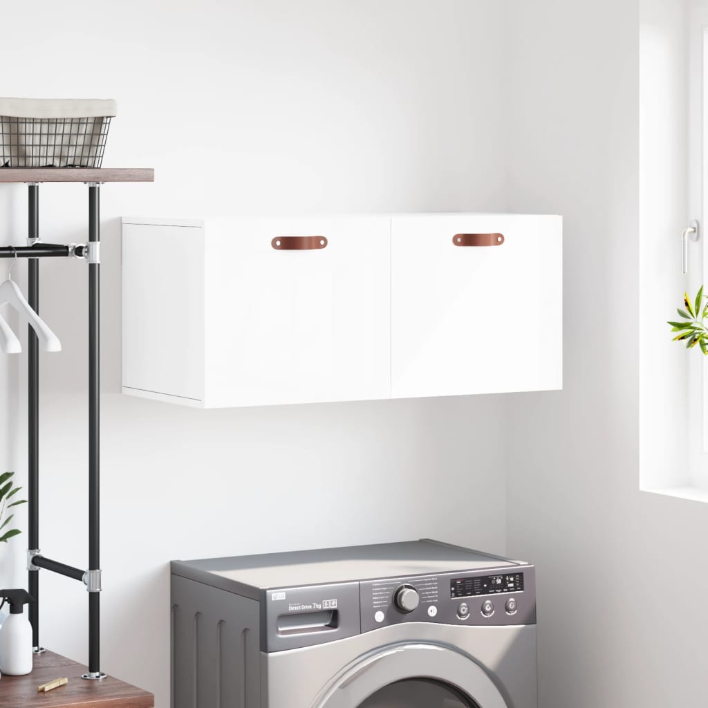 Wandschrank Hochglanz-Weiß 80x36,5x35 cm Holzwerkstoff - Pazzar.ch