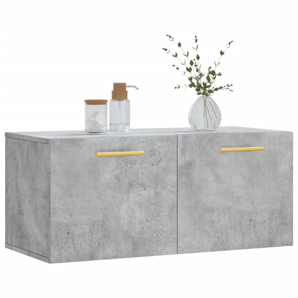 Wandschrank Betongrau 80x36,5x35 cm Holzwerkstoff - Pazzar.ch