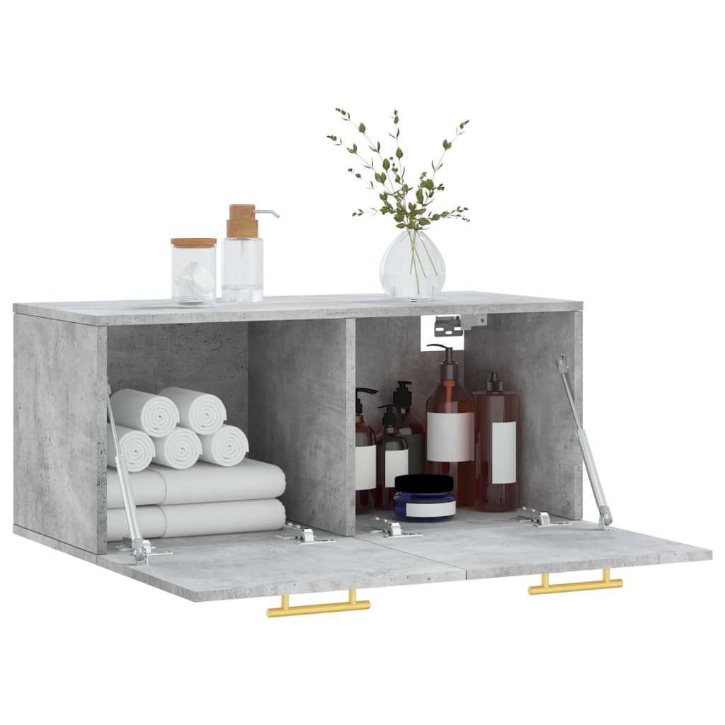 Wandschrank Betongrau 80x36,5x35 cm Holzwerkstoff - Pazzar.ch