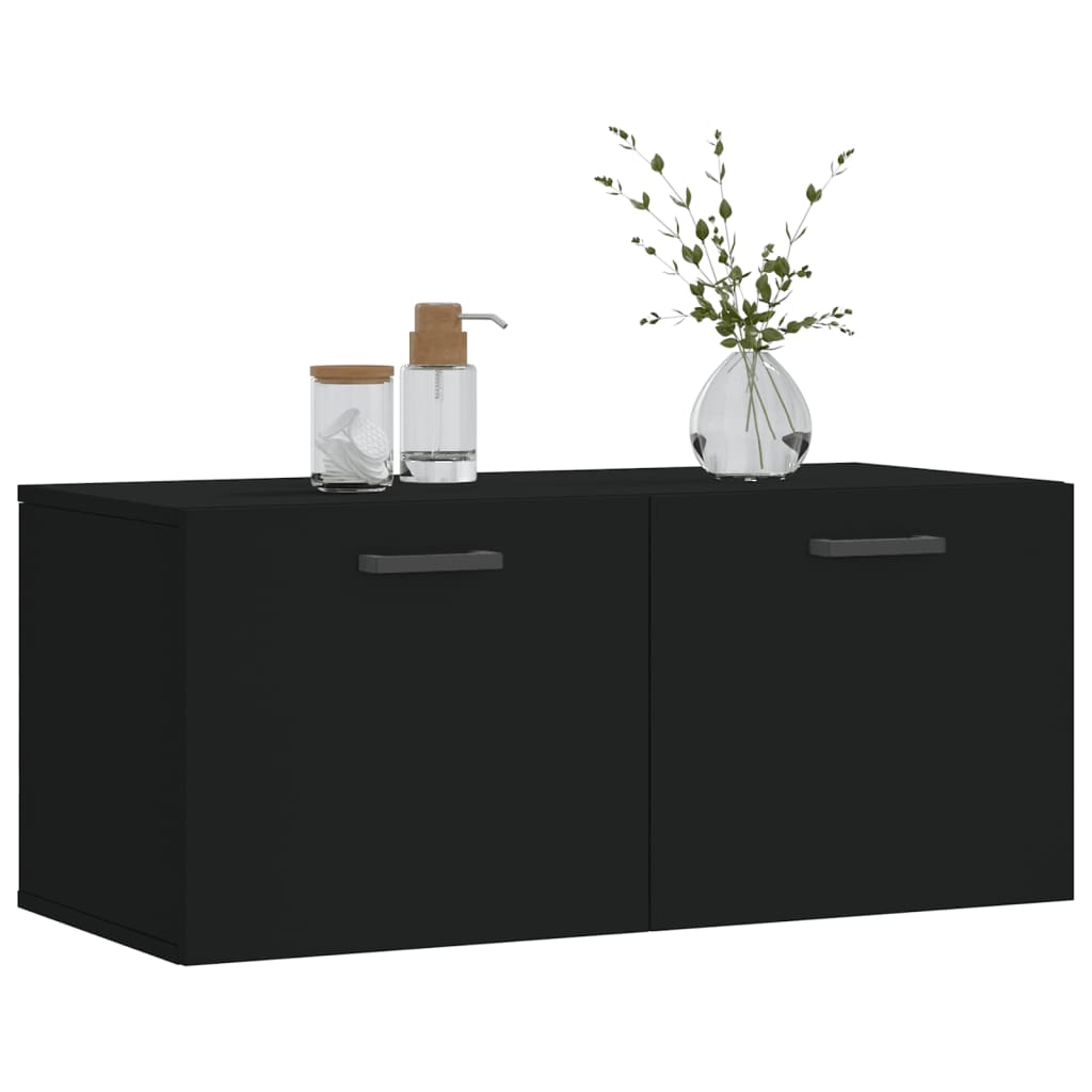 Wandschrank Schwarz 80x36,5x35 cm Holzwerkstoff - Pazzar.ch