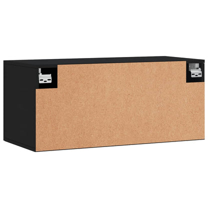 Wandschrank Schwarz 80x36,5x35 cm Holzwerkstoff - Pazzar.ch
