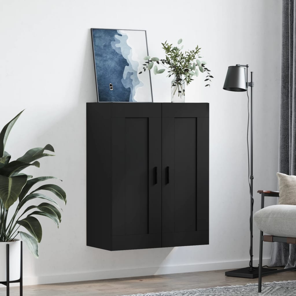 Wandschrank Schwarz 69,5x34x90 cm Holzwerkstoff - Pazzar.ch