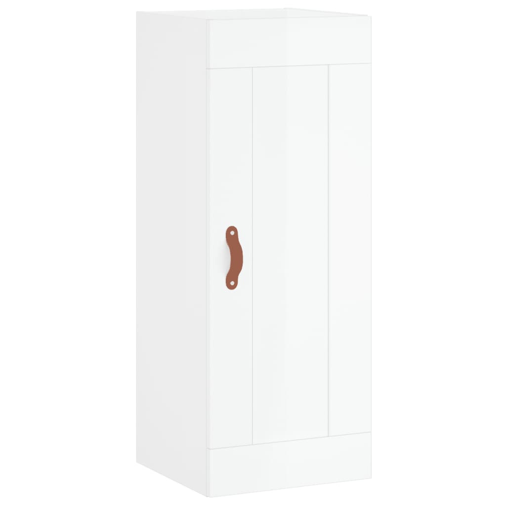Wandschrank Hochglanz-Weiß 34,5x34x90 cm Holzwerkstoff - Pazzar.ch