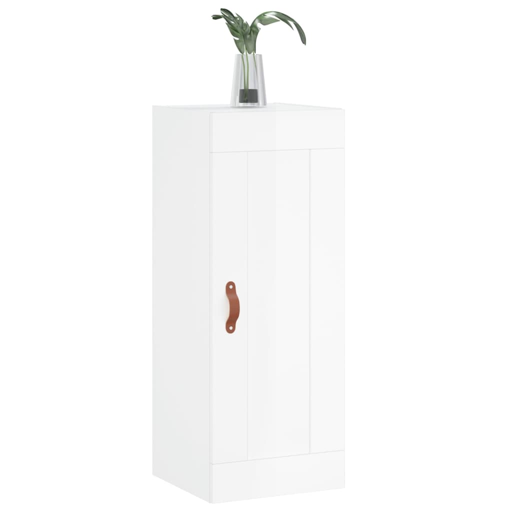 Wandschrank Hochglanz-Weiß 34,5x34x90 cm Holzwerkstoff - Pazzar.ch
