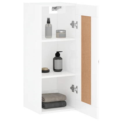 Wandschrank Hochglanz-Weiß 34,5x34x90 cm Holzwerkstoff - Pazzar.ch