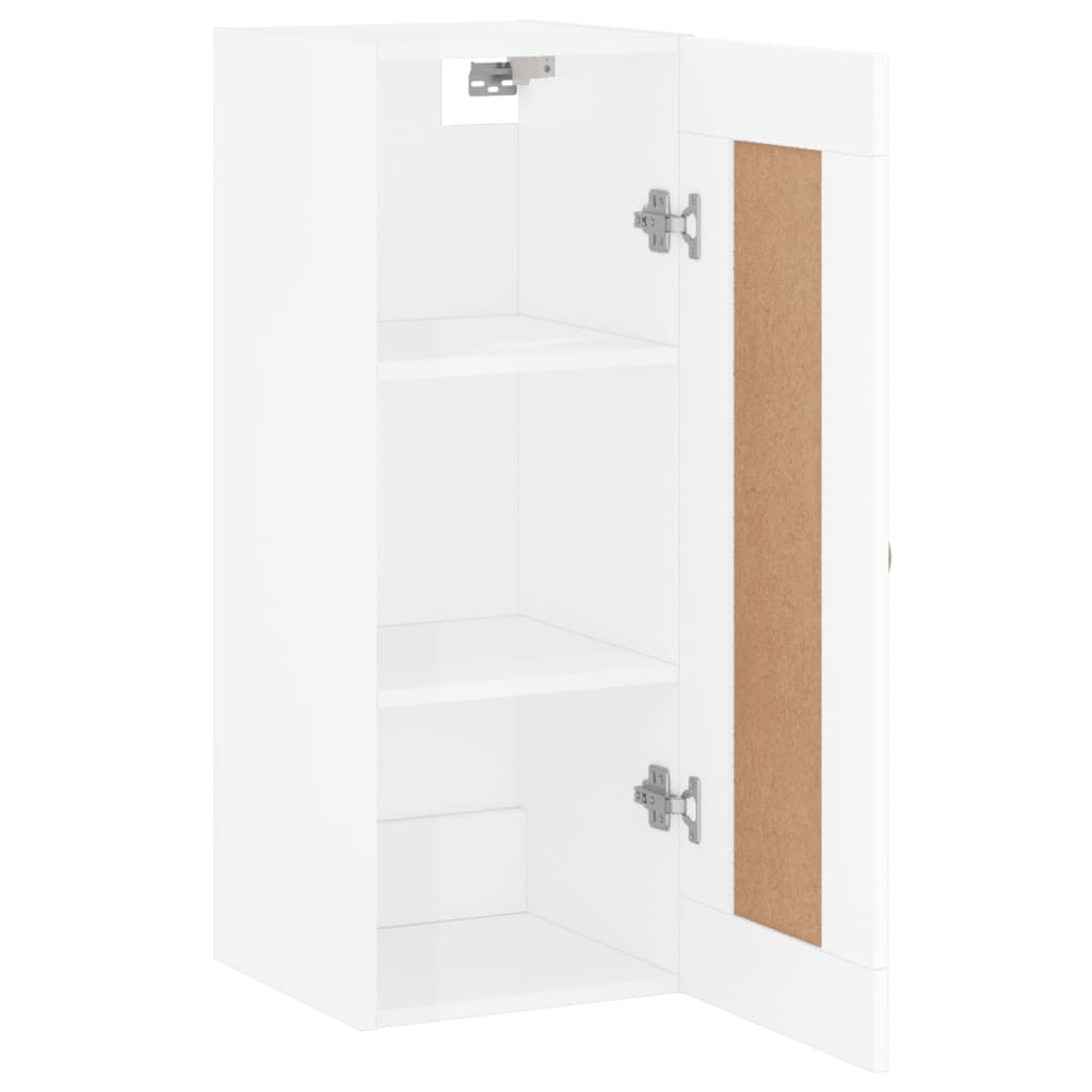 Wandschrank Hochglanz-Weiß 34,5x34x90 cm Holzwerkstoff - Pazzar.ch