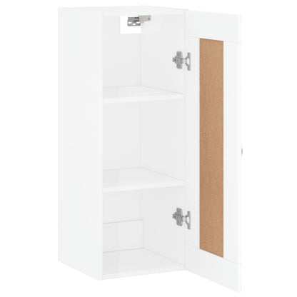 Wandschrank Hochglanz-Weiß 34,5x34x90 cm Holzwerkstoff - Pazzar.ch
