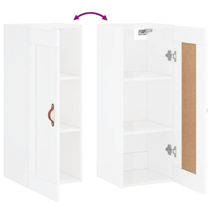 Wandschrank Hochglanz-Weiß 34,5x34x90 cm Holzwerkstoff - Pazzar.ch