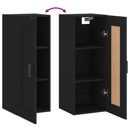 Wandschrank Schwarz 34,5x34x90 cm Holzwerkstoff - Pazzar.ch