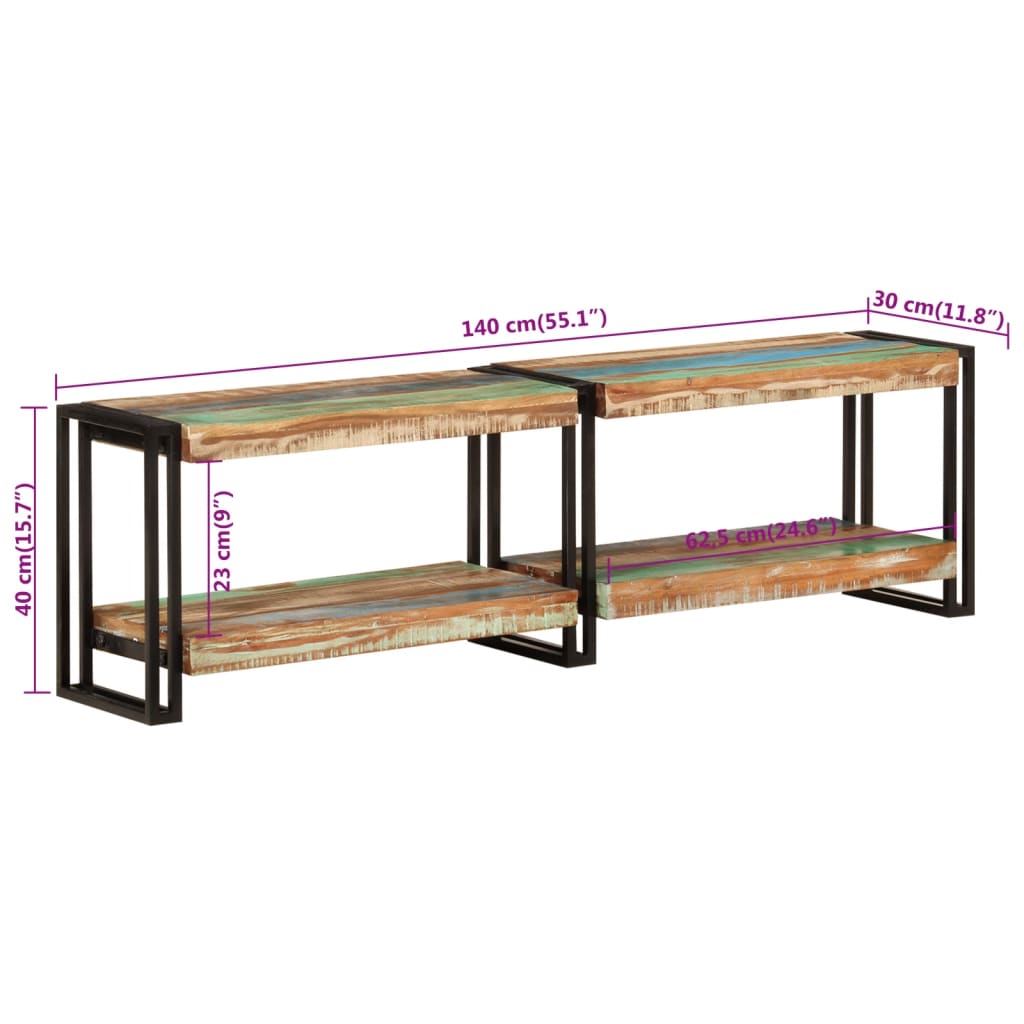TV-Schrank 140x30x40 cm Massives Altholz - Pazzar.ch